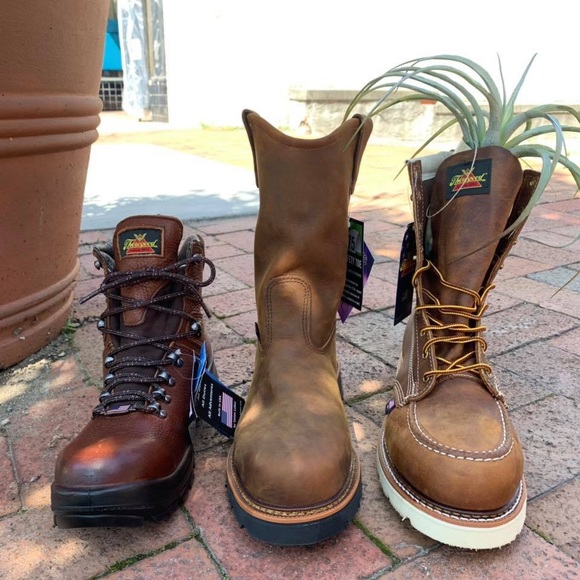 Thorogood Lace Up Moc Toe Safety Toe Work Boots - Picture 4 of 8